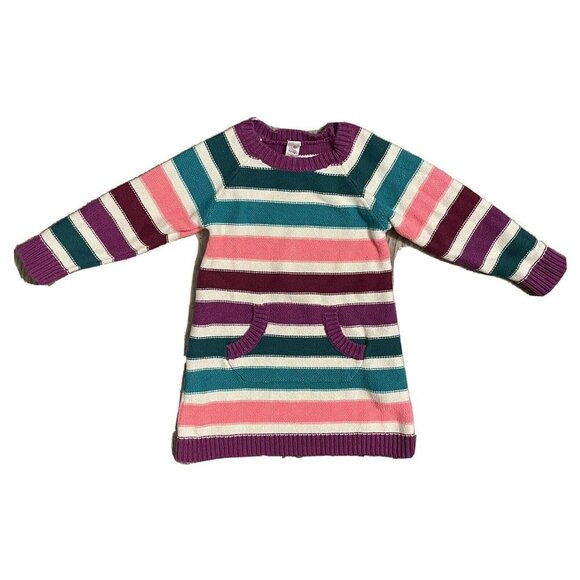 Toddler‎ Girl’s Cherokee Striped Colorful Sweater Dress 18 Months - Picture 1 of 8